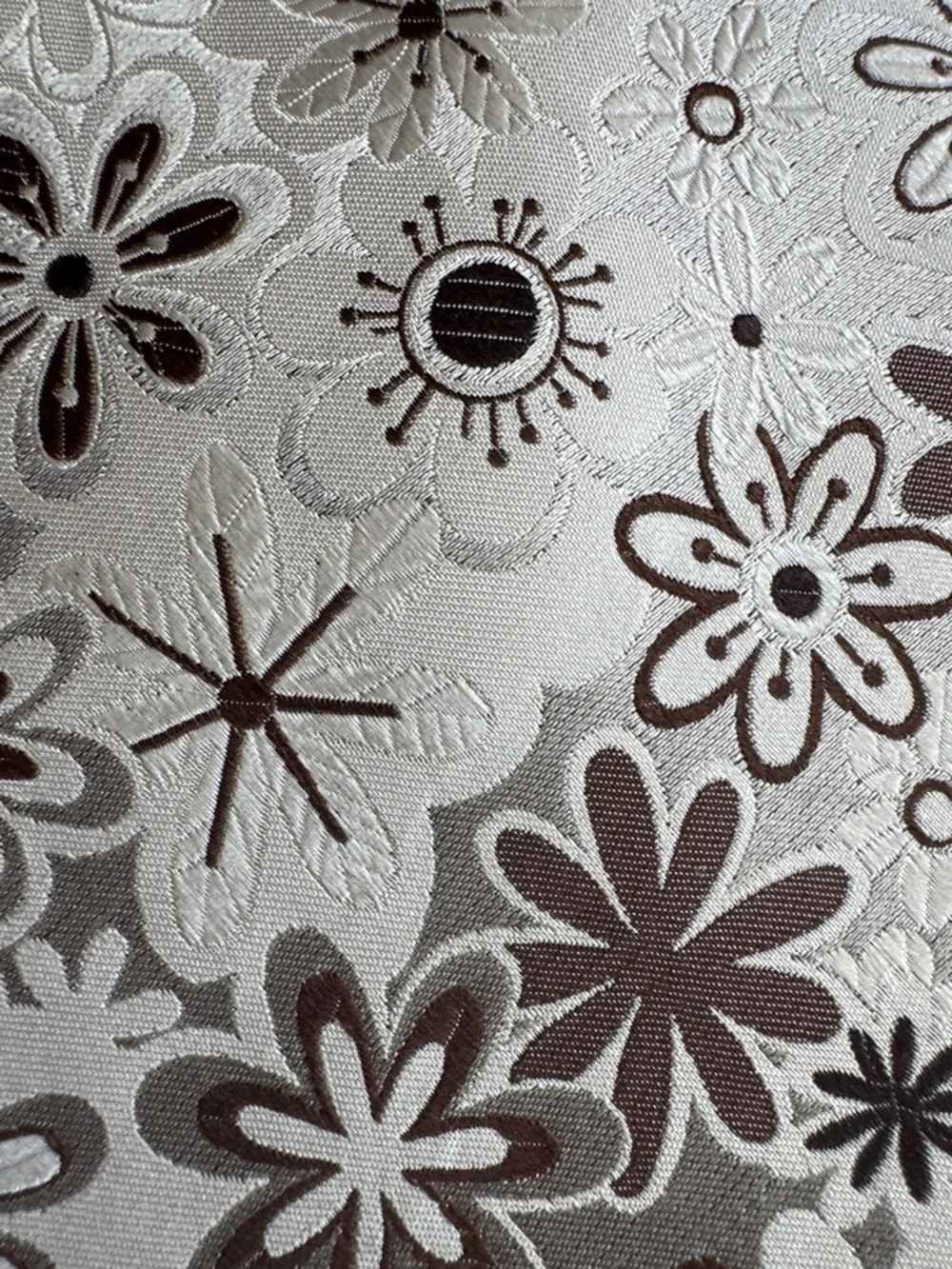 Paul Fredrick Silver Brown Floral Jacquard Silk Tie XL Extra Long NWOT - Picture 7 of 9